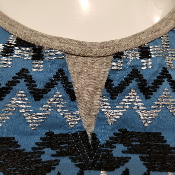 Dolan top XS Lamai southwest tribal Aztec embroidered boho stretch Anthropologie - Picture 5 of 13